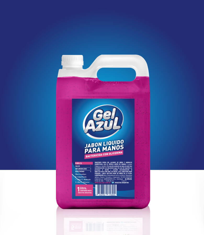Jabón Liquido Manos Gel Azul Floral